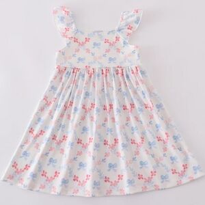 Adorable Floral and Bow Kids Dress